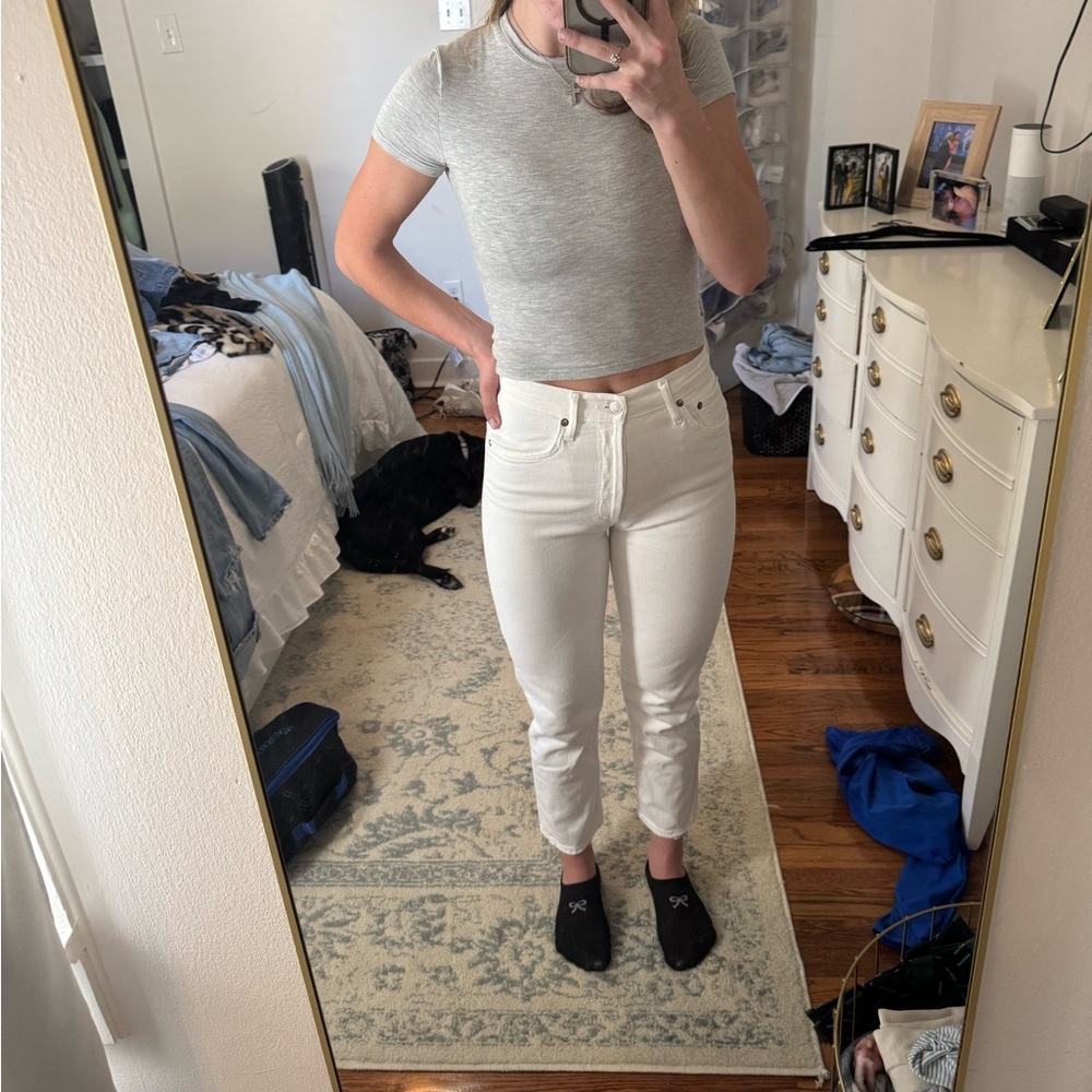 Agolde Riley Crop’s in Sour Cream